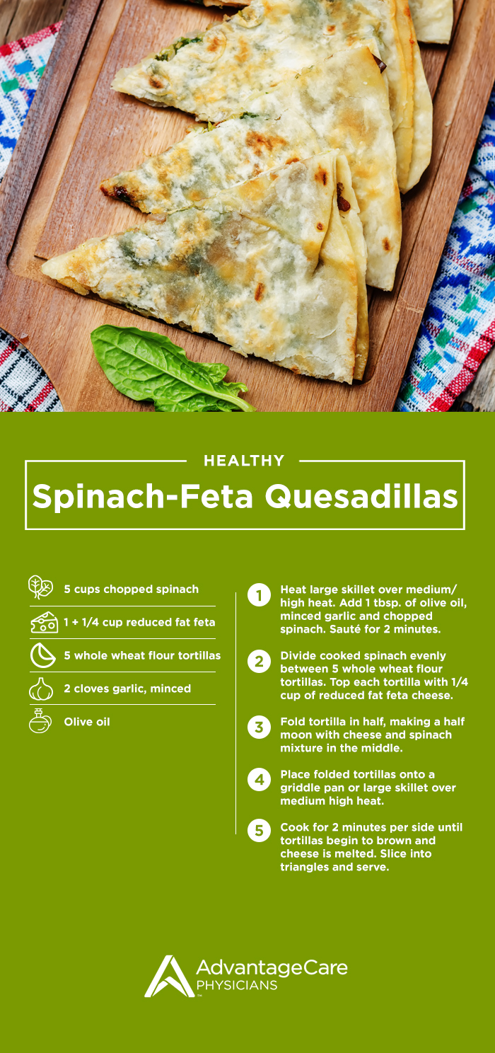 Spinach Feta Quesadilla