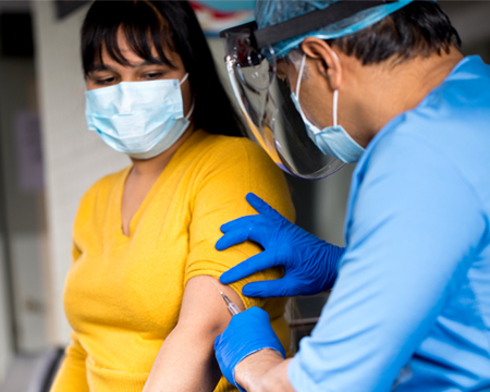 Girl getting an injection