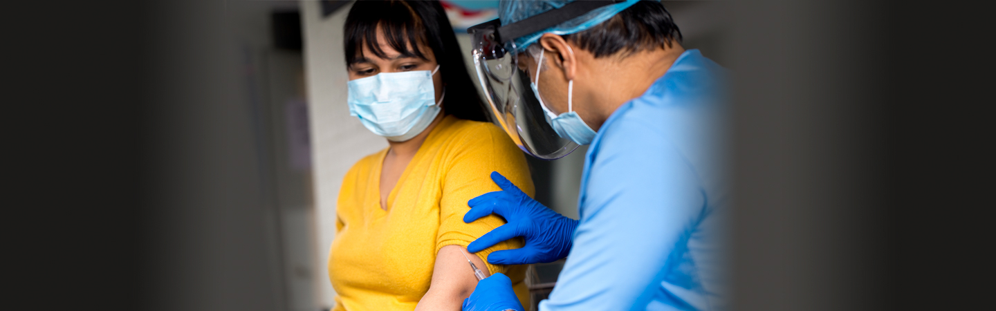 Girl getting an injection