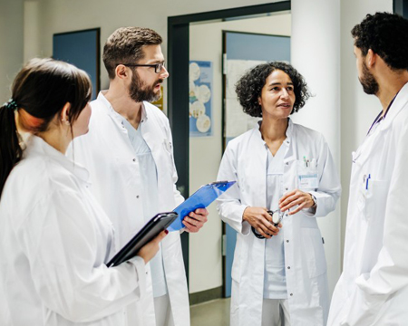 Medical staff conversing 