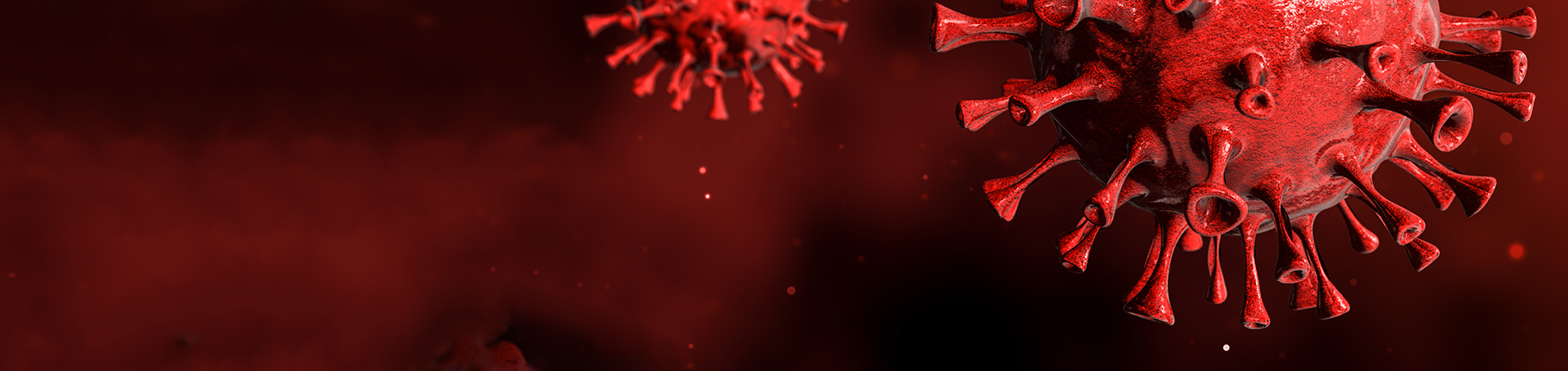 Corona Virus against Red Background 3d Render